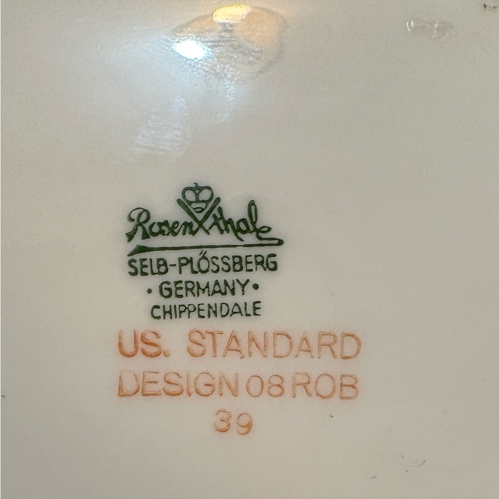 Vintage Rosenthal Green and Cream Floral relish dish bowl - Picture 3 of 6